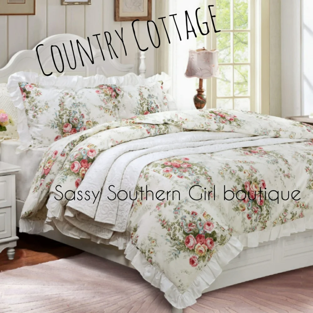 🆕⭐ Country Cottage floral cotton duvet set
